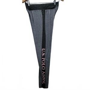 U.S. Polo Assn. Women's Gray Leggings with Pink Detail Size M